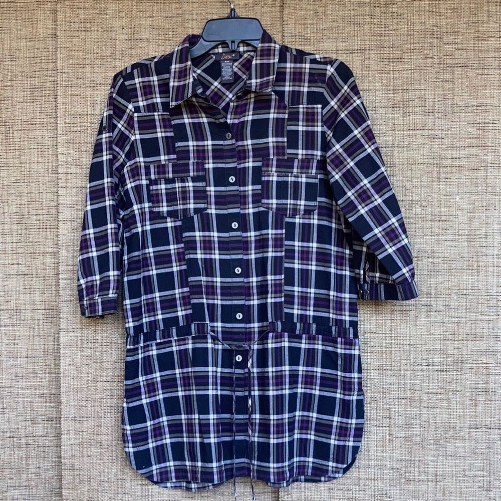 Dex cotton button down shirt tunic